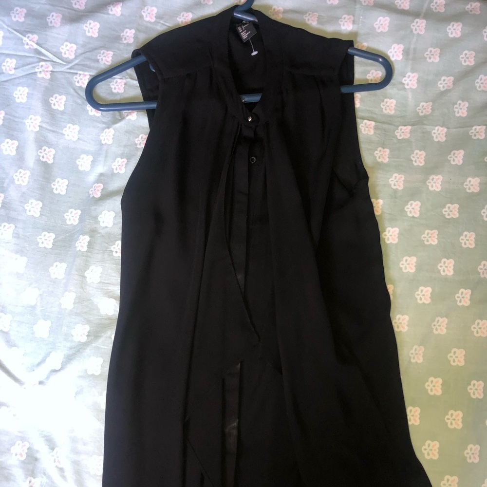 Black flowing chiffon blouse
